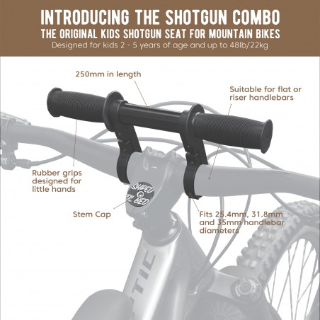 Shotgun Kinder MTB-Sitz Front Combo inkl. Lenkergriffe und Schutzblech
