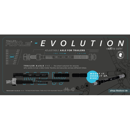 RadoxX 12mm Steckachse 'Trailer AxXle Evolution' mit Universalanschluss